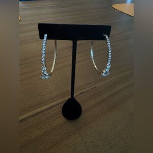 ettika Gold-Plated Jeweled Hoop Earrings